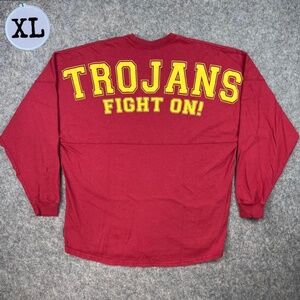 USC Trojans Oversized Long Sleeve Big Spellout Bubble Print Shirt